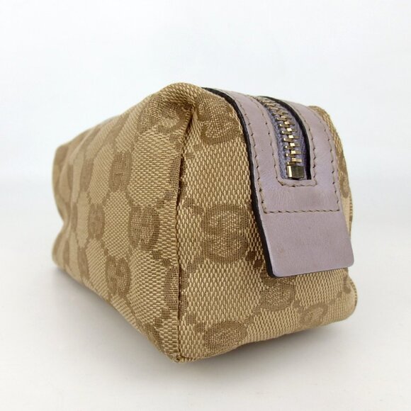 Authentic GUCCI 153228 2149 GG canvas Pouch canvas/leather [Used] - Picture 3 of 12